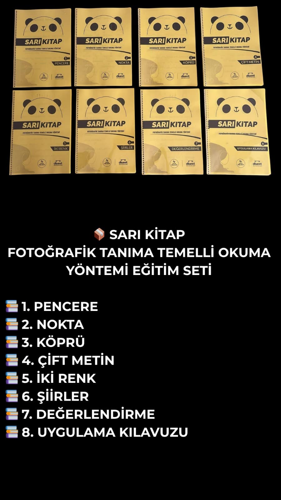 SARI KİTAP Fotoğrafik Tanıma Temelli Okuma Yöntemi eğitim materyali